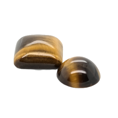 Tigerauge 2 Stk. rund und viereckig zu 23,43 ct.