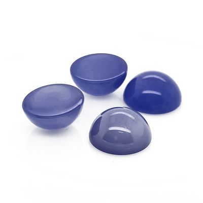 Blauachat 4 Stck. rund zu 23,78 ct., Cabuchon , L&auml;nge 12,08 mm, Breite 12,08 mm, H&ouml;he 6,19 mm