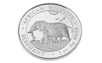 Silberm&uuml;nze Somali Republic 200 Schilling 2 Unzen 62,2g 999/- Silber 2022. Silberm&uuml;nze 