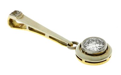 Anh&auml;nger 2,01g 585/- Gelbgold und Wei&szlig;gold mit Diamant ca. 0,90 ct. G/vs1, 1 Stein fehlt. Anh&aum 