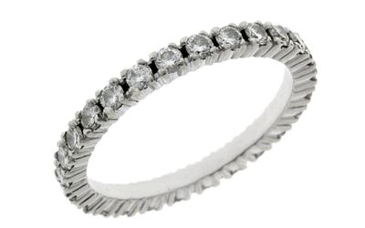 Ring 2,69g 750/- Wei&szlig;gold mit 26 Diamanten zus. ca. 1,25 ct., Ringgr&ouml;&szlig;e ca. 57. Ring 2,69g 750/- 