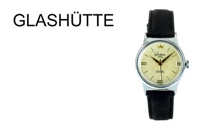 Glash&uuml;tte Original Automatik Edelstahl, Lederband und Schliesse sind nicht original, ohne Box und