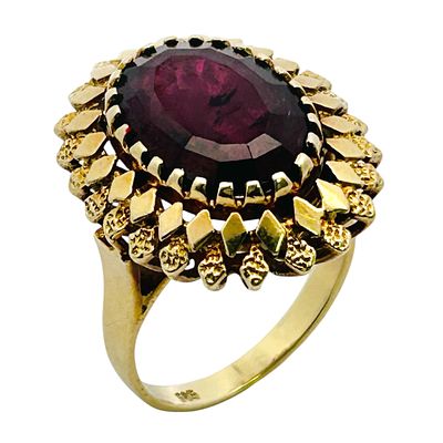 Ring 7,53g 585/- Gelbgold mit rotem Turmalin, Ringgr&ouml;&szlig;e ca. 50. Ring 7,53g 585/- Gelbgold mit 