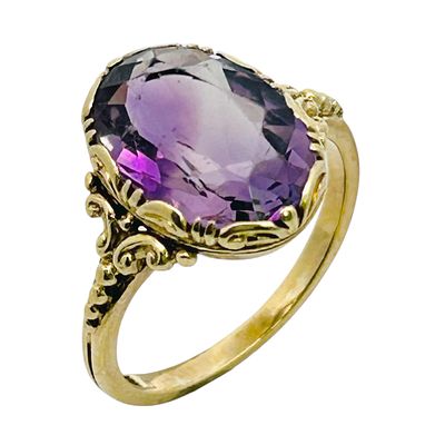 Ring 3,28g 585/- Gelbgold mit Amethyst, Ringgr&ouml;&szlig;e ca. 49. Ring 3,28g 585/- Gelbgold mit Amethyst 