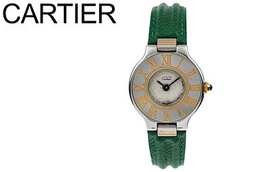 Cartier Must de Cartier Quarz Edelstahl mit Lederband, ohne Box und ohne Papiere