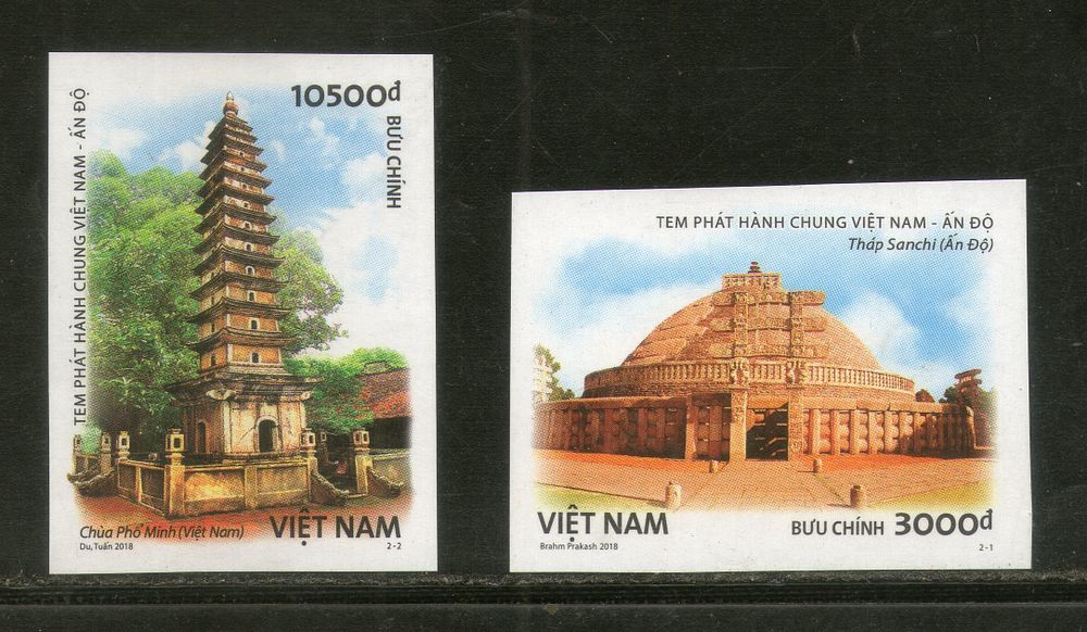 Vietnam 2018 India Joints Issue Ancient Arch Sanchi Stupa Pho Minh IMPERF MNH