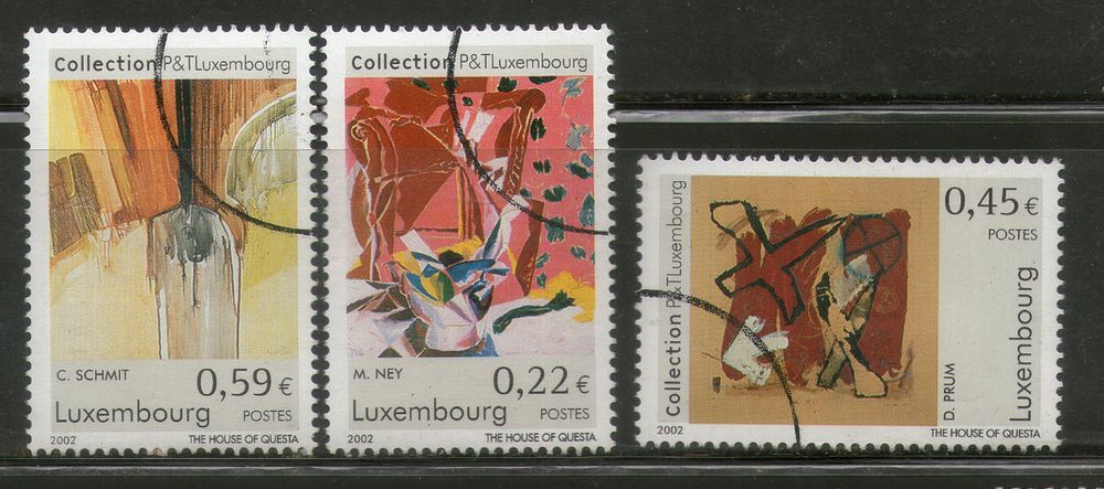 Luxembourg 2002 Modern Art Paintings "Specimen" Sc 1085-87 MNH