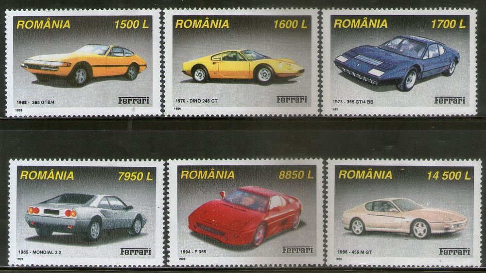 Romania 1999 Ferrari Motor Car Automobile Sc 4336-41 MNH