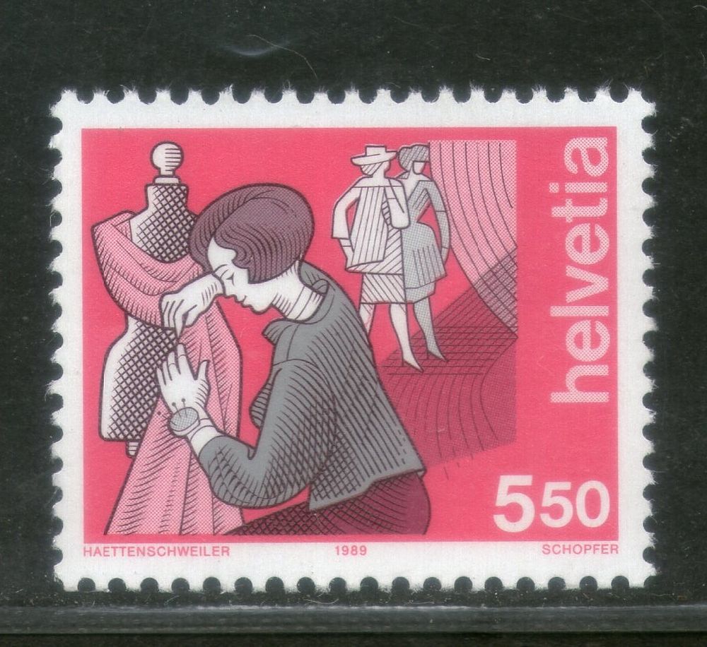 Switzerland 1989 Industry Dressmaker Fashion Design HIGH FV Sc 849 MNH