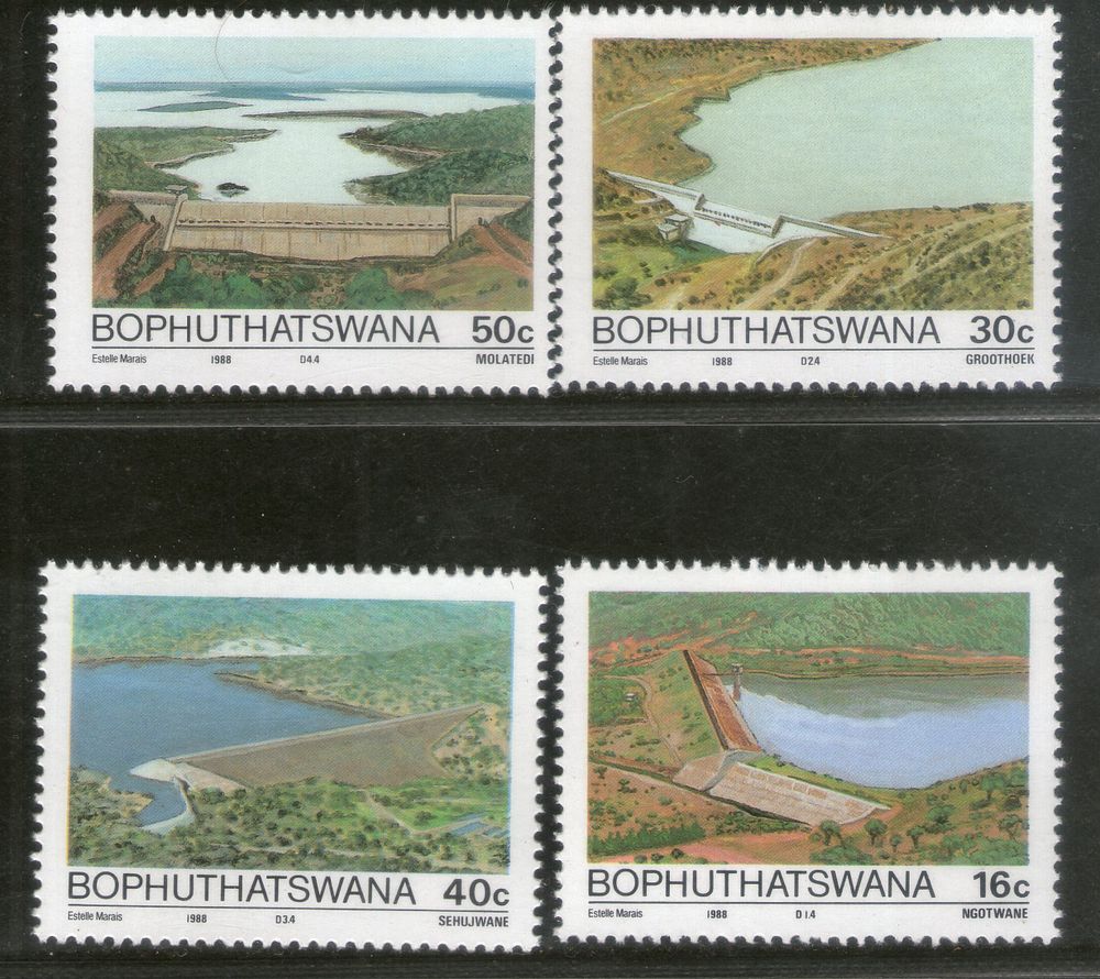 Bophuthatswana 1989 Dams Irrigation River Architecture Lake Sc 216-19 MNH