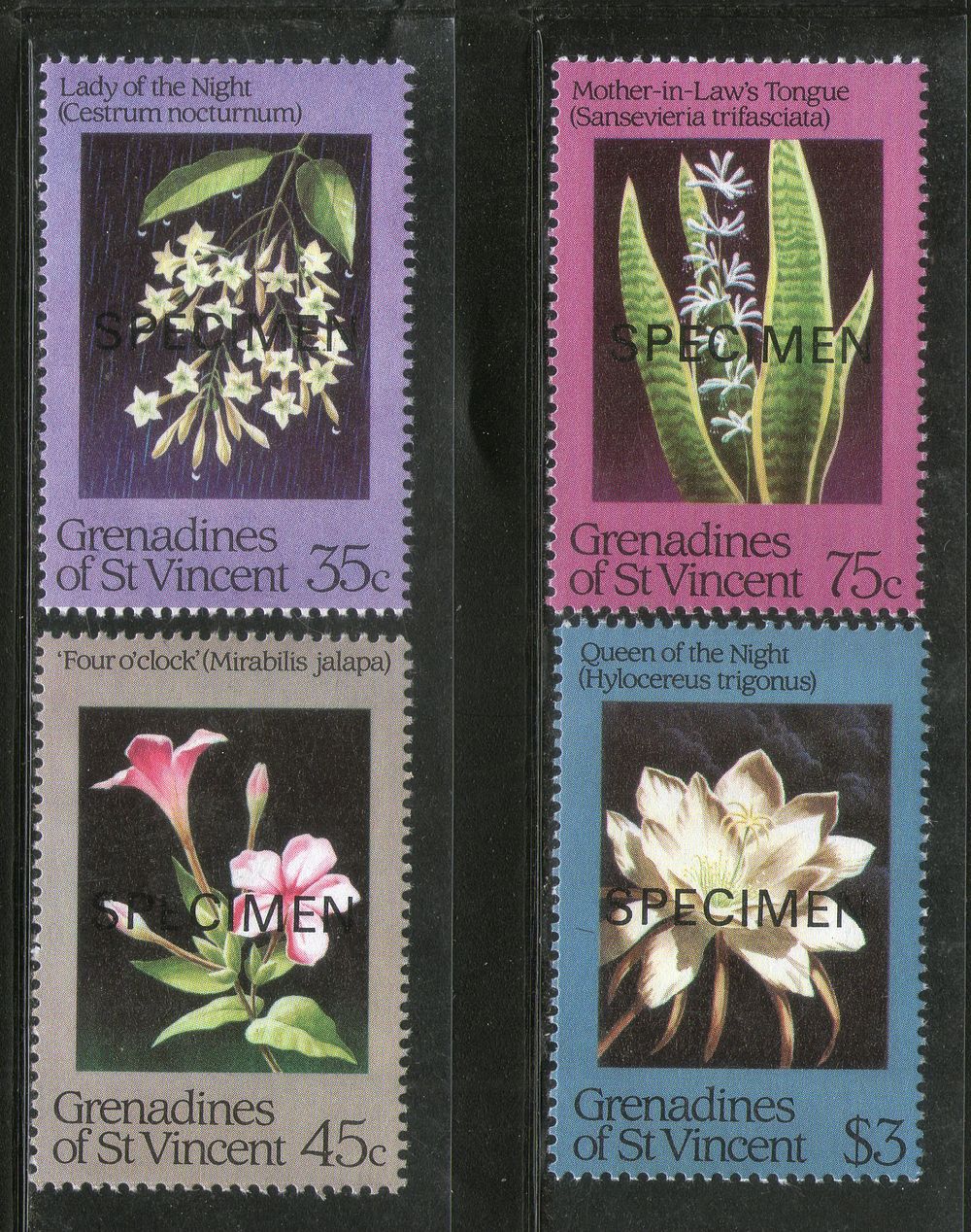 St. Vincent Grenadines 1984 Night-blooming Flowers SPECIMEN Sc 437-40 MNH