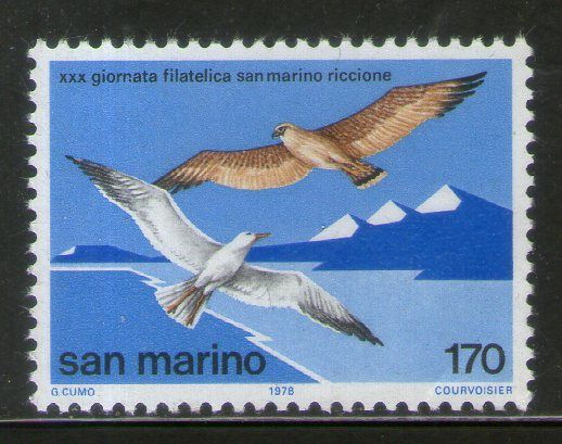 San Marino 1978 Birds Seagull & Falcon Sc 930 MNH