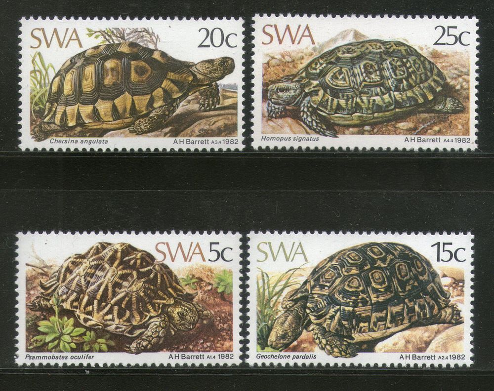 South West Africa 1982 Leopard Tortoise Reptiles Amphibians Sc 487-9 MNH