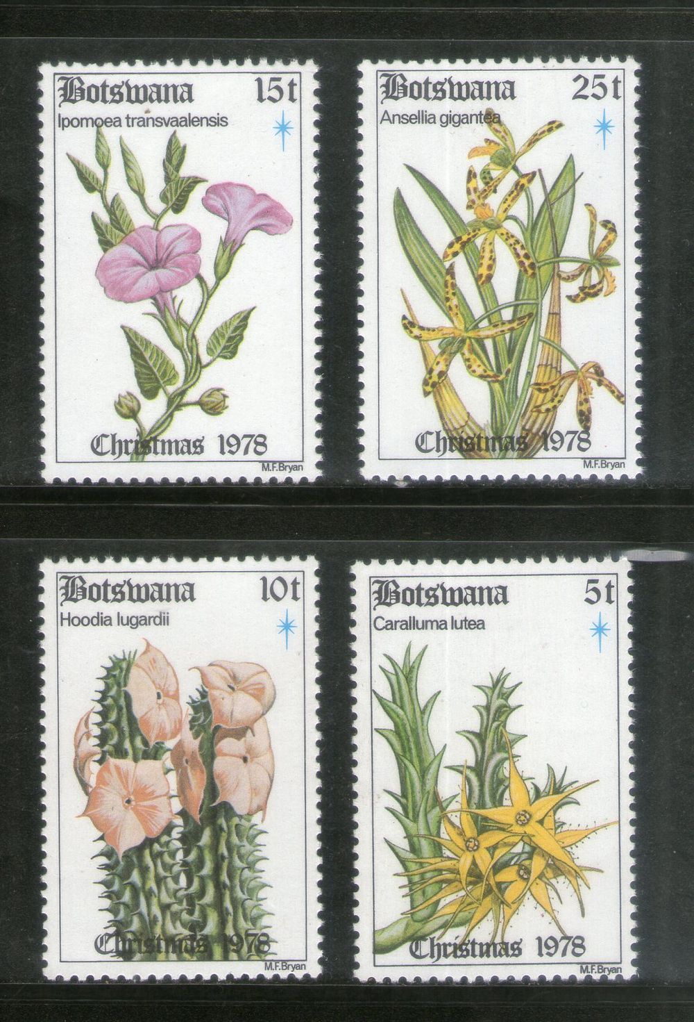 Botswana 1978 Cactus Flowers Orchids Plant Sc 221-24 MNH