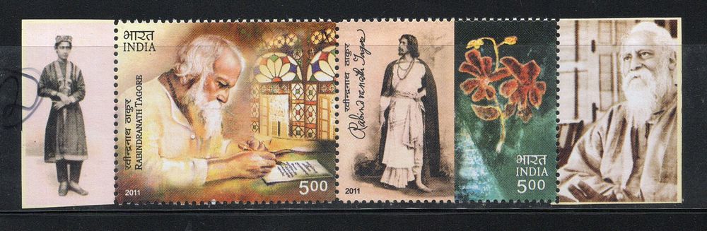 India 2011 Rabindranath Tagore Nobel Prize Winner Setenant Phila-2700 MNH