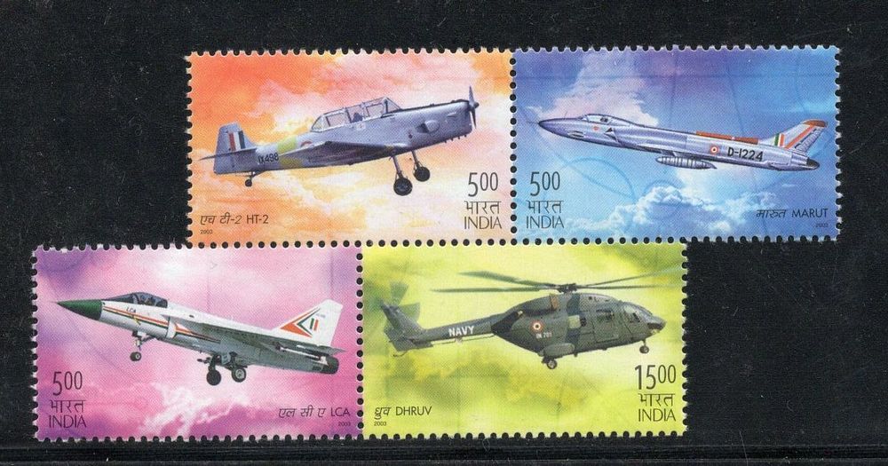 India 2003 Aero India Aviation Show Aeroplane Transport Setenant 4v Phila-1953a MNH