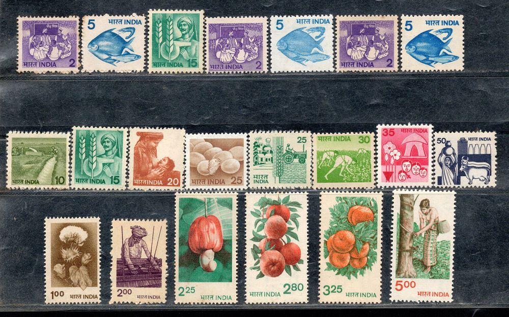 India 1979-85 6th Def. Series up to Rs. 5 Set of 21v Phila-D111-130 MNH