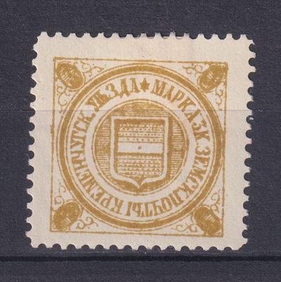 Земство Кременчугский уезд 1887, #Ш-14М, Ч-14, 100$, Оливково-коричневая. Толщина — 0,1 мм. Состо 