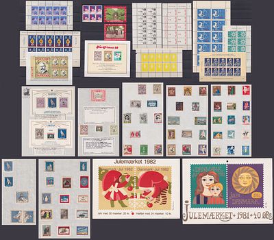 Дания 1904, Непочтовые. Рождество, кампания по борьбе с туберкулёзом, малые листы, эссе, пробы. С 