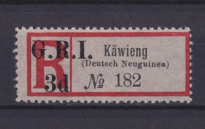 Немецкие колонии Британская оккупация Новая Гвинея 1915, SG #42a, 475&pound;, Без точки после номинала 3d