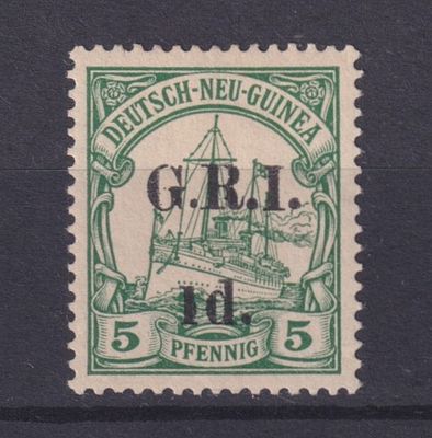 Немецкие колонии Британская оккупация. Новая Гвинея 1914-1915, SG #17b, 130&pound;, Короткая &laquo;1&raquo;. Заверка