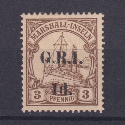 Немецкие колонии Британская оккупация. Новая Гвинея 1914, SG #50, 110&pound;,. Состояние: чистая, след 