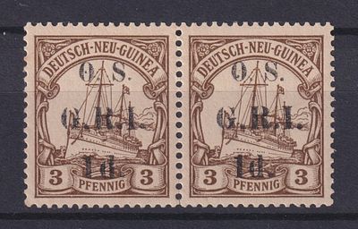 Немецкие колонии Британская оккупация. Новая Гвинея 1915, SG #О1-О1а, 120&pound;,. Разное расстояние 