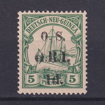 Немецкие колонии Британская оккупация. Новая Гвинея 1915, SG #О2, 100&pound;,. Состояние: чистая, след 