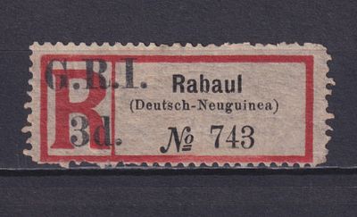 Немецкие колонии Британская оккупация. Новая Гвинея 1915, SG #33d, 425&pound;,. Состояние: чистая