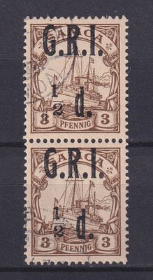 Немецкие колонии Британская оккупация. Самоа 1914, SG #101-101d, 60&pound;, &laquo;1&raquo; смещены влево в &laquo;&frac12;d&raquo;. С 