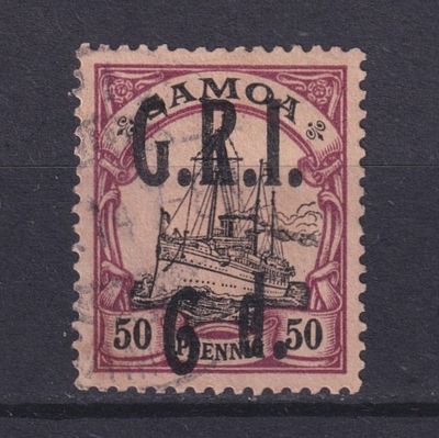 Немецкие колонии Британская оккупация. Самоа 1914, SG #108b, 100&pound;, Перевёрнутая &laquo;9&raquo; в &laquo;6d&raquo;. Состо 