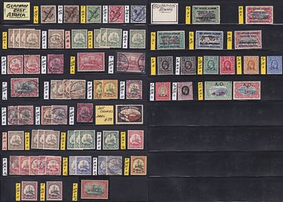 Немецкие колонии Восточная Африка 1896-1920, Mi ≈ 600€, Лот марок. Лот марок. Спецгашение не 