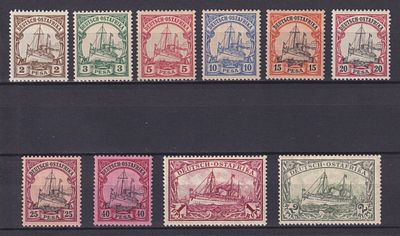 Немецкие колонии Восточная Африка 1901, Mi #11-20, 90€, Серия до 2R включительно. Без в/з. Состоя 