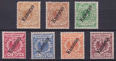 Немецкие колонии Камерун 1897-1899, Mi #1-6, 99€, С заверкой. Состояние: чистые, с наклейками