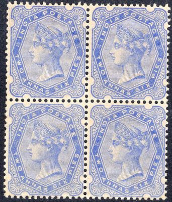 1900-02 QV 2a 6p ultramarine (Sg No.118) block of 4 in fine mnh white gum mint condition.