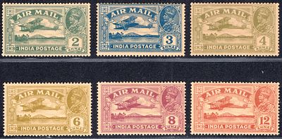 1929 KGV Air Mail issue complete set of 6v (Sg No. 220/225) mint without gum.