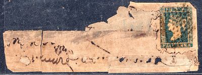 1854 Litho &frac12;as blue Die I used on large part of the cover tied with Cooper type 1 diamond of 