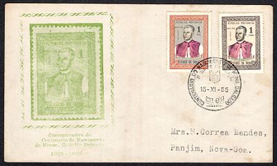 Portuguese India 1955 (Nov. 15) Centenary of Nascimento Do. Monsr. Rodolfo Dalgado 1r &amp; 1t 
