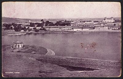 Bhopal On H.H.Begum's Service b/w picture post card of Bhopal View, un-used in fine clean condition.