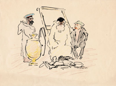 Рисунок. Бумага, тушь, карандаш. 30-е гг. Худ. Б.Пророков. Формат 28 х 21 см.