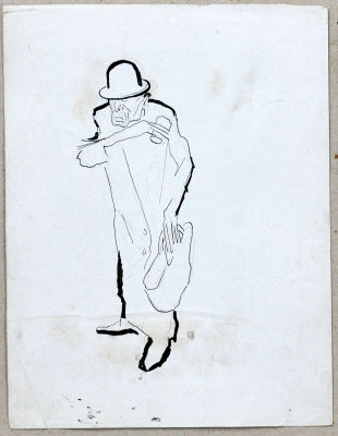 Борис Пророков карикатура 30-е. гг. Тушь Формат 21 х 28 см.