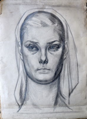 Пророков Борис Иванович. Графическая работа. Бумага карандаш. 50-е годы. Размер листа 110 х 75 см.