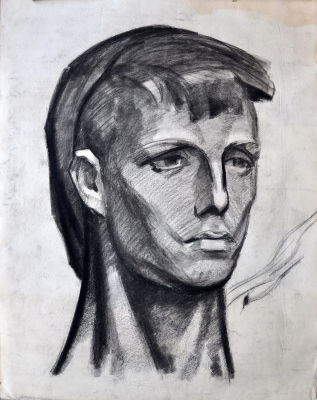 Пророков Борис Иванович. Графическая работа. Бумага уголь. 50-е годы. Размер листа 73 х 103 см.