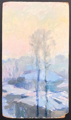 Пророков Борис Иванович. Этюд, Плес. Картон масло. 50-е гг. Размер 14 х 25 см.