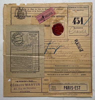 1910. почтовое отпраление из франции.