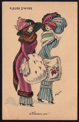 &laquo;ЗИМНИЕ ЦВЕТЫ&raquo;. ПАРИЖ. РЕДКОСТЬ!. Худ. Ксавье Сажер (Xavier Sager). До 1917 г. ПРЕВОСХОДНОЕ 