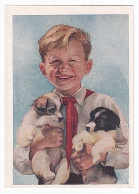 1954. МАЛЬЧИК С ЩЕНКАМИ. №48