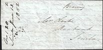 Gujranwala Bearing to Simla. Giles#1 of 1852 along with Lahore transit mark.Image - 1