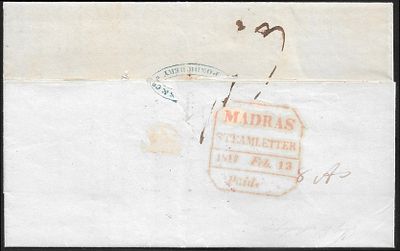 Madras Steam Letter on Pondicherry origin entire. from 1847. Very fine.