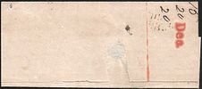 Half anna on entire from Allahabad Cantonment to Calcutta. half anna tied by Type 5/17 of Image - 1